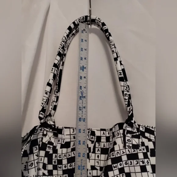 Diane Von Furstenberg Tote Bag 50th Anniversary Crossword Print Large Packable - Picture 13 of 13